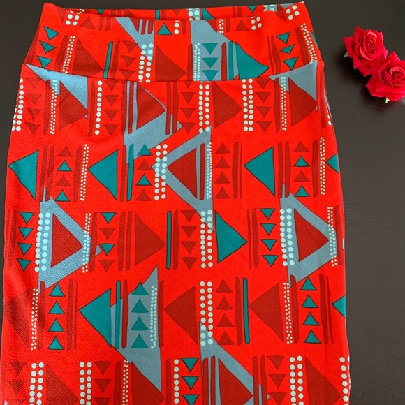 LuLaRoe Dresses & Skirts - Red and Blue Cassie Pencil Skirt